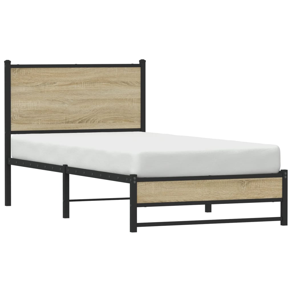 Cadre de lit en métal sans matelas chêne sonoma 90x200 cm - XIOS