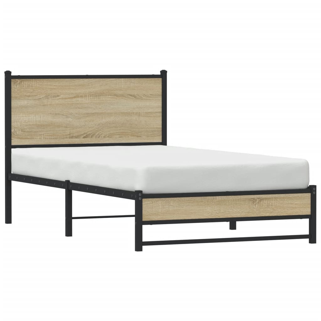 Cadre de lit en métal sans matelas chêne sonoma 100x200 cm - XIOS