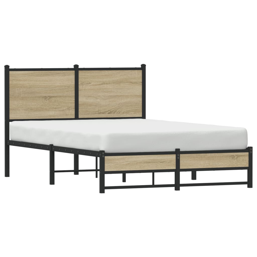 Cadre de lit en métal sans matelas chêne sonoma 120x190 cm - XIOS
