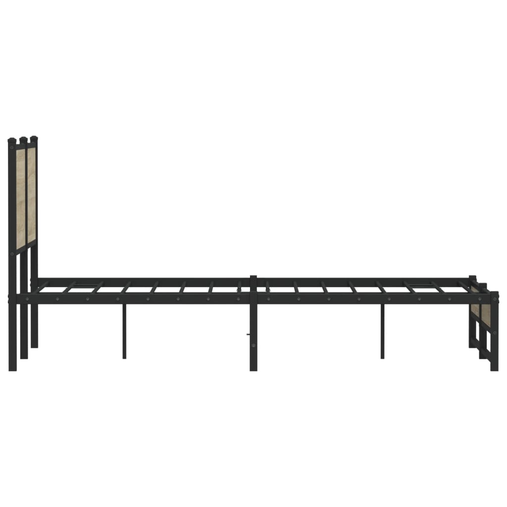 Cadre de lit en métal sans matelas chêne sonoma 120x190 cm - XIOS