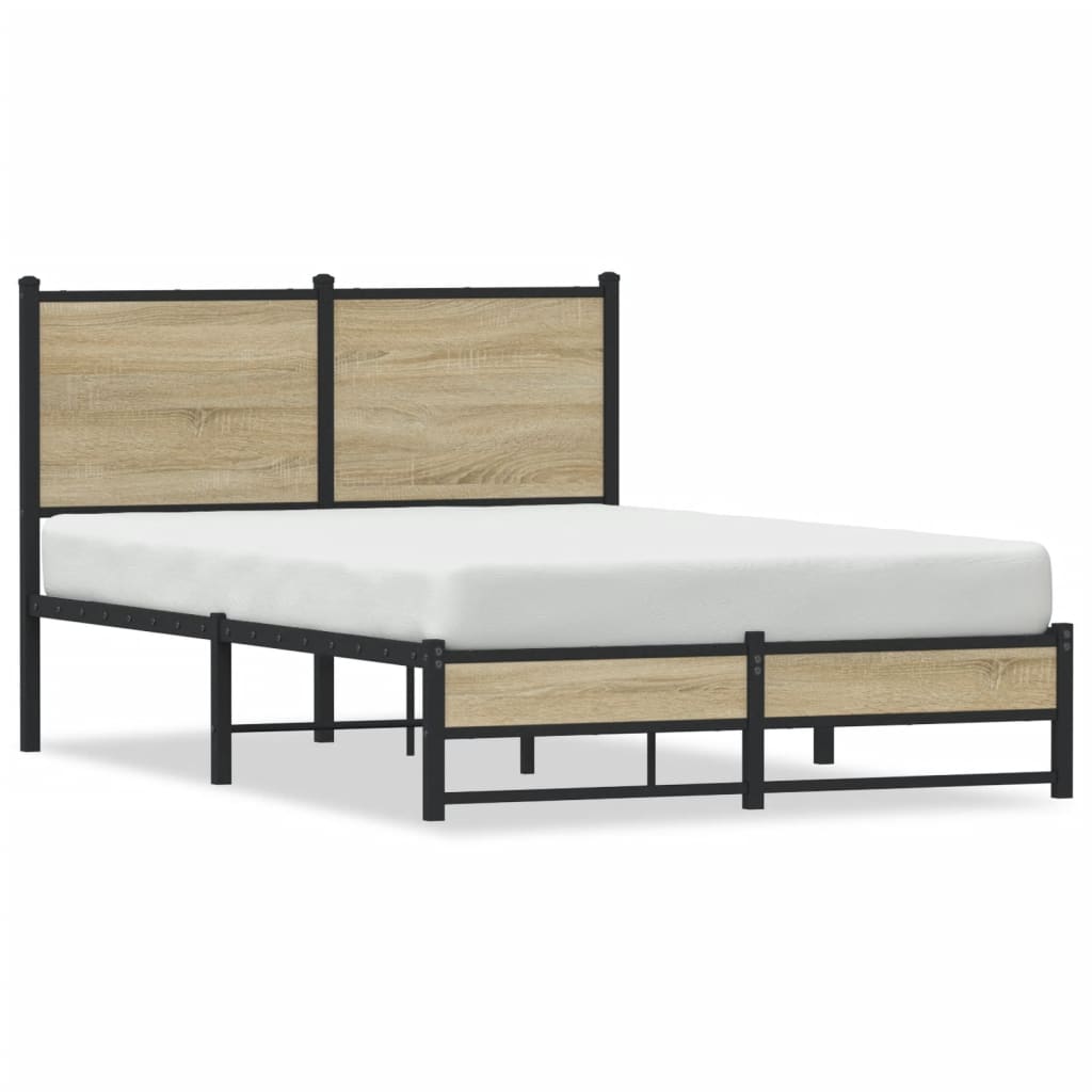 Cadre de lit en métal sans matelas chêne sonoma 120x200 cm - XIOS