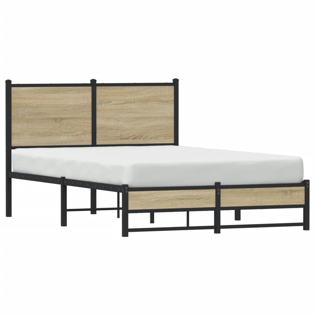 Cadre de lit en métal sans matelas chêne sonoma 120x200 cm - XIOS