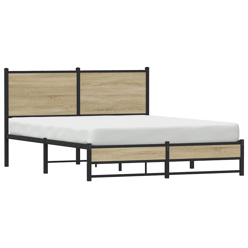 Cadre de lit en métal sans matelas chêne sonoma 150x200 cm - XIOS