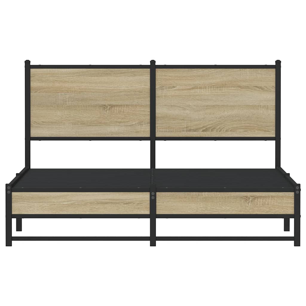 Cadre de lit en métal sans matelas chêne sonoma 150x200 cm - XIOS