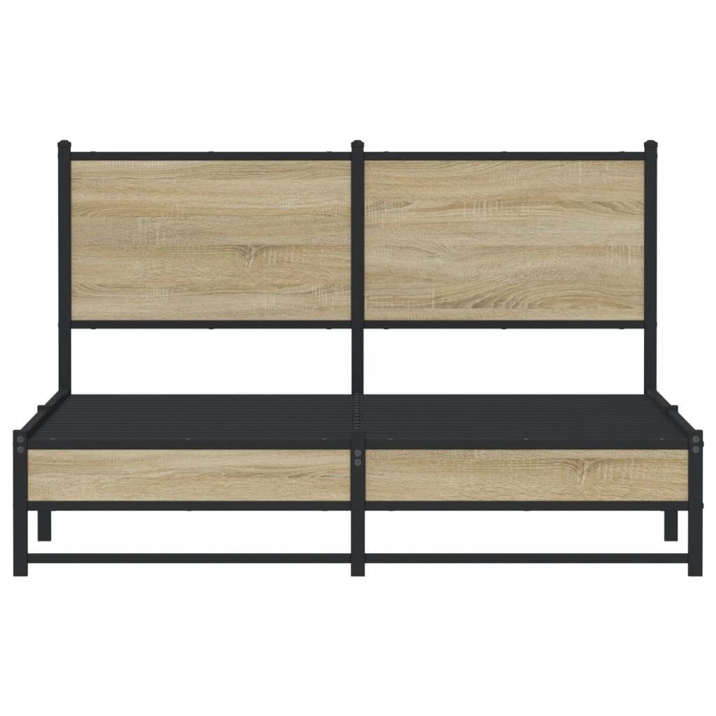 Cadre de lit en métal sans matelas chêne sonoma 150x200 cm - XIOS