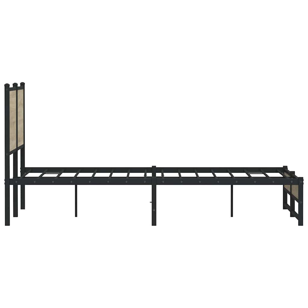 Cadre de lit en métal sans matelas chêne sonoma 150x200 cm - XIOS