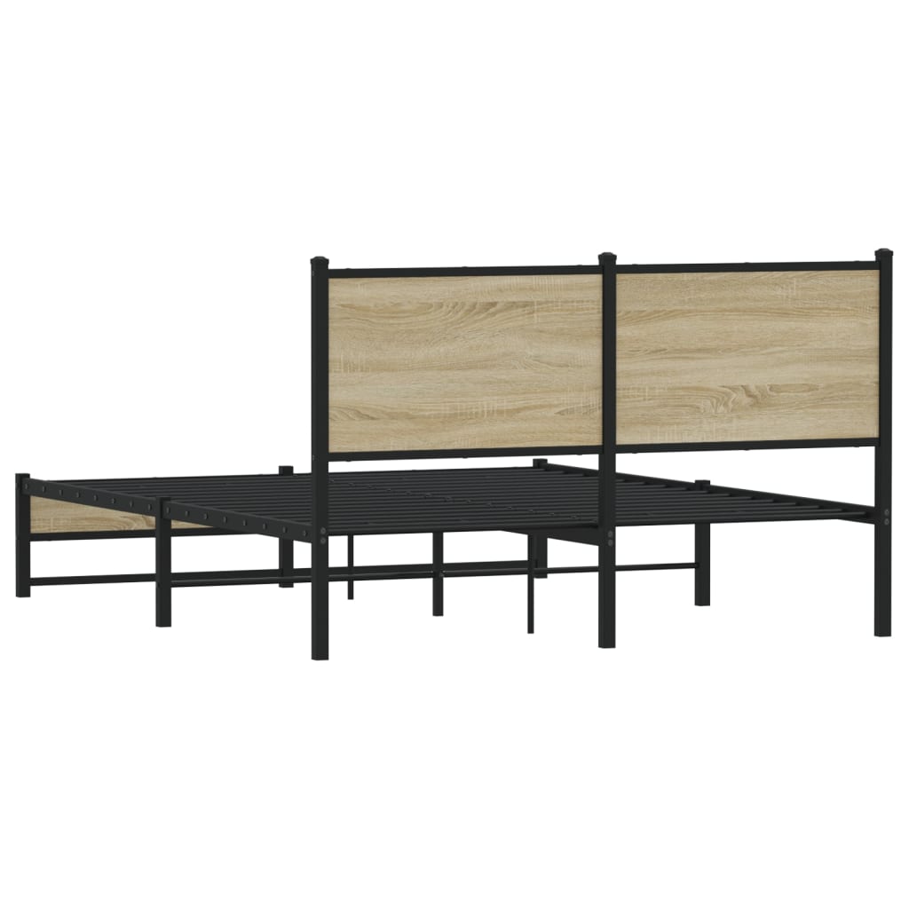 Cadre de lit en métal sans matelas chêne sonoma 150x200 cm - XIOS