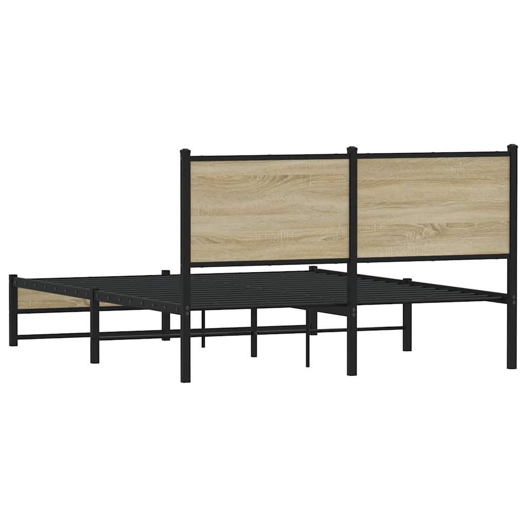 Cadre de lit en métal sans matelas chêne sonoma 150x200 cm - XIOS