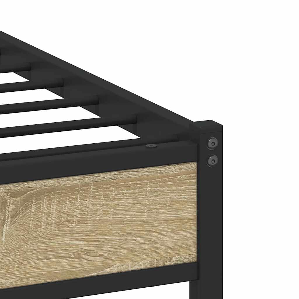 Cadre de lit en métal sans matelas chêne sonoma 150x200 cm - XIOS