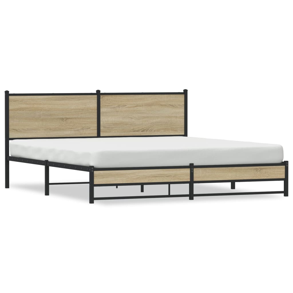 Cadre de lit en métal sans matelas chêne sonoma 160x200 cm - XIOS