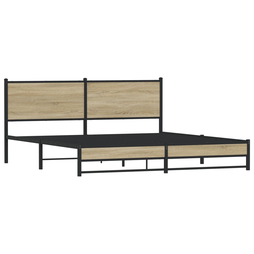 Cadre de lit en métal sans matelas chêne sonoma 160x200 cm - XIOS