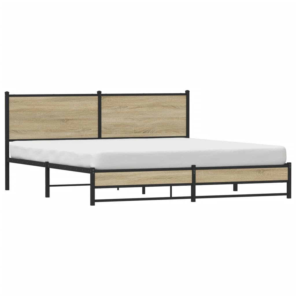 Cadre de lit en métal sans matelas chêne sonoma 160x200 cm - XIOS
