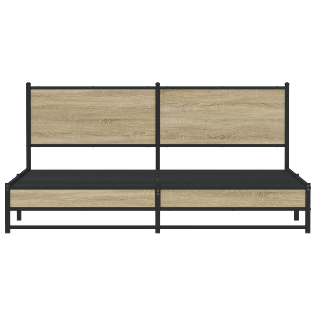 Cadre de lit en métal sans matelas chêne sonoma 160x200 cm - XIOS