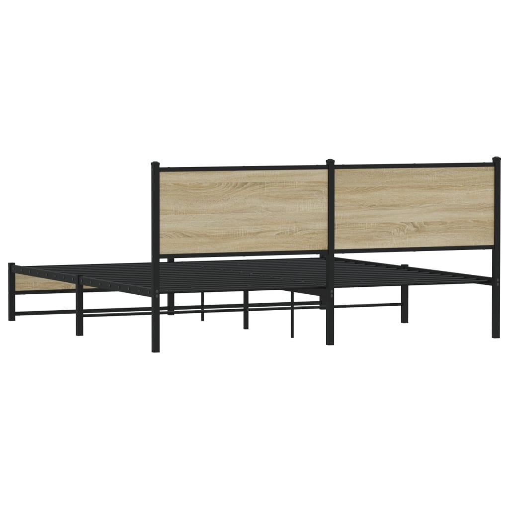 Cadre de lit en métal sans matelas chêne sonoma 160x200 cm - XIOS