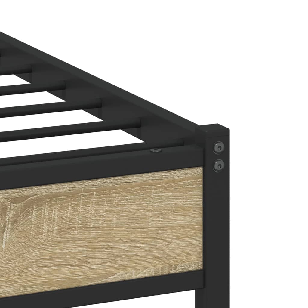 Cadre de lit en métal sans matelas chêne sonoma 160x200 cm - XIOS