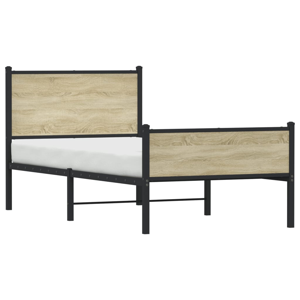Cadre de lit en métal sans matelas chêne sonoma 90x200 cm - XIOS