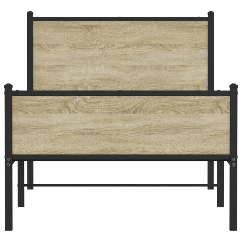 Cadre de lit en métal sans matelas chêne sonoma 100x190 cm - XIOS