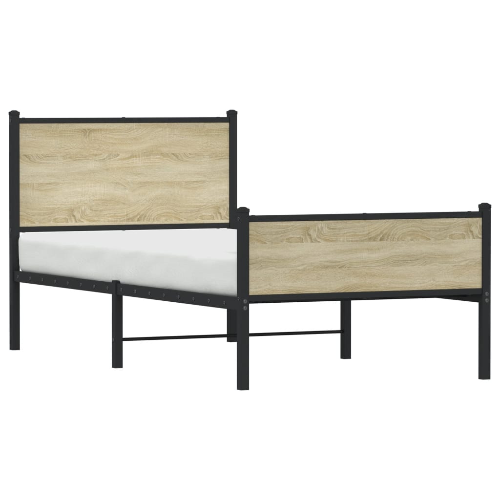 Cadre de lit en métal sans matelas chêne sonoma 100x200 cm - XIOS