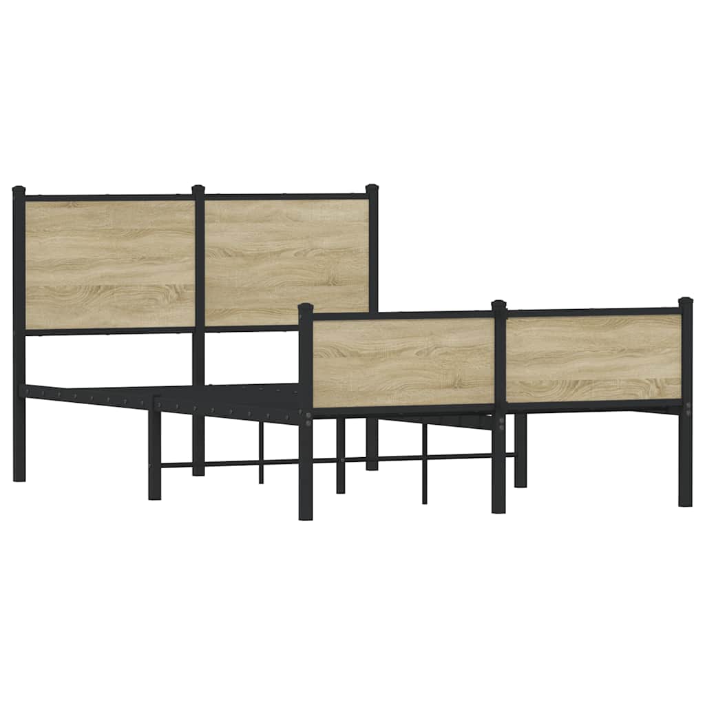 Cadre de lit en métal sans matelas chêne sonoma 120x200 cm - XIOS