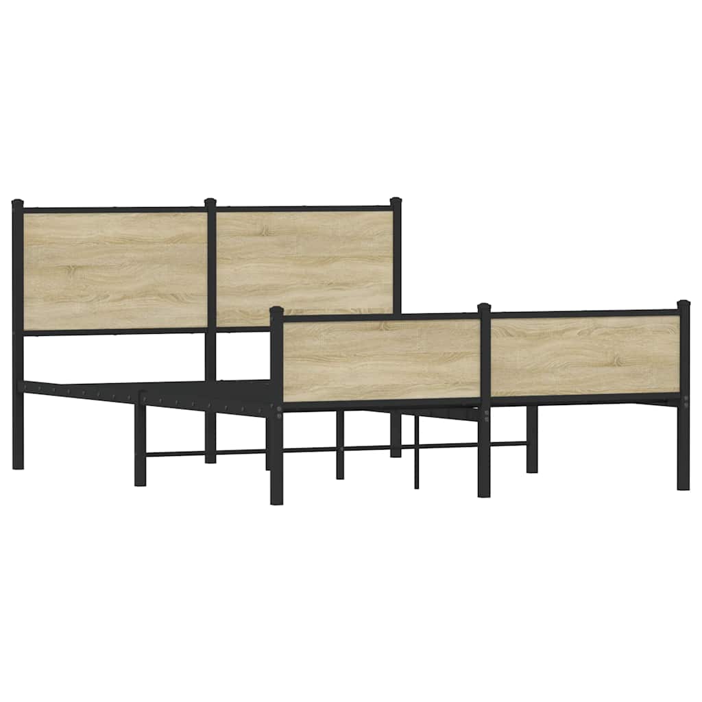 Cadre de lit en métal sans matelas chêne sonoma 137x190 cm - XIOS