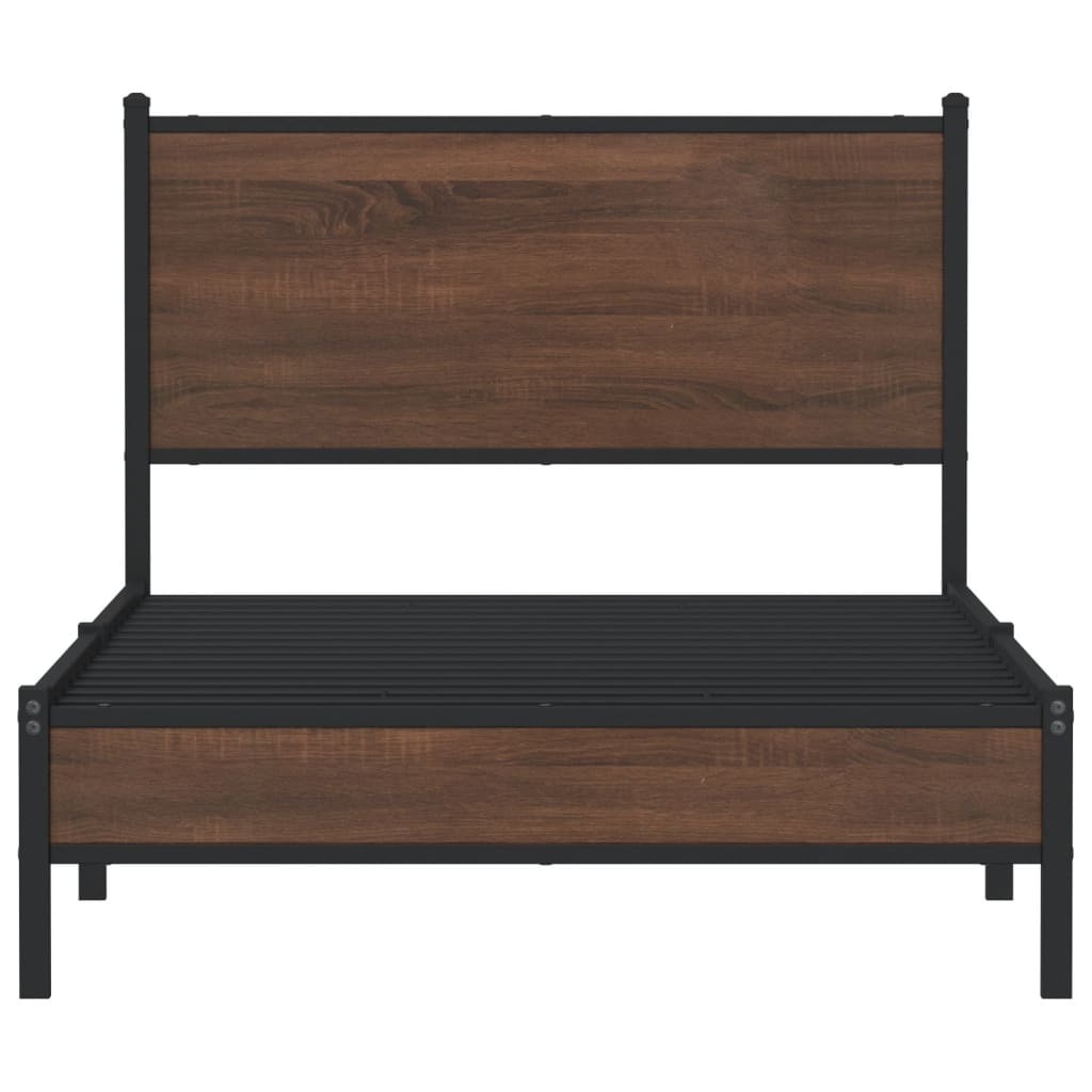 Cadre de lit en métal sans matelas chêne marron 100x190 cm - XIOS