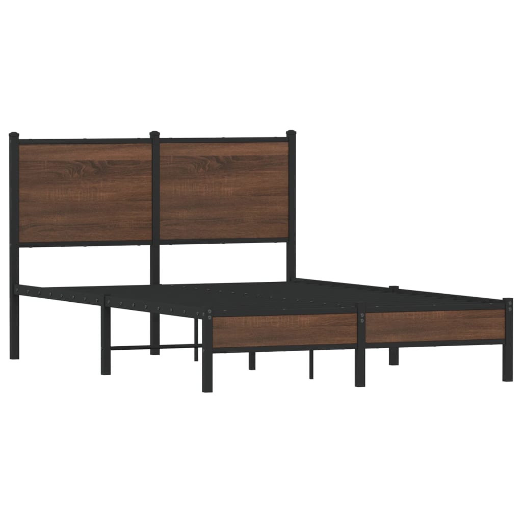 Cadre de lit en métal sans matelas chêne marron 120x200 cm - XIOS