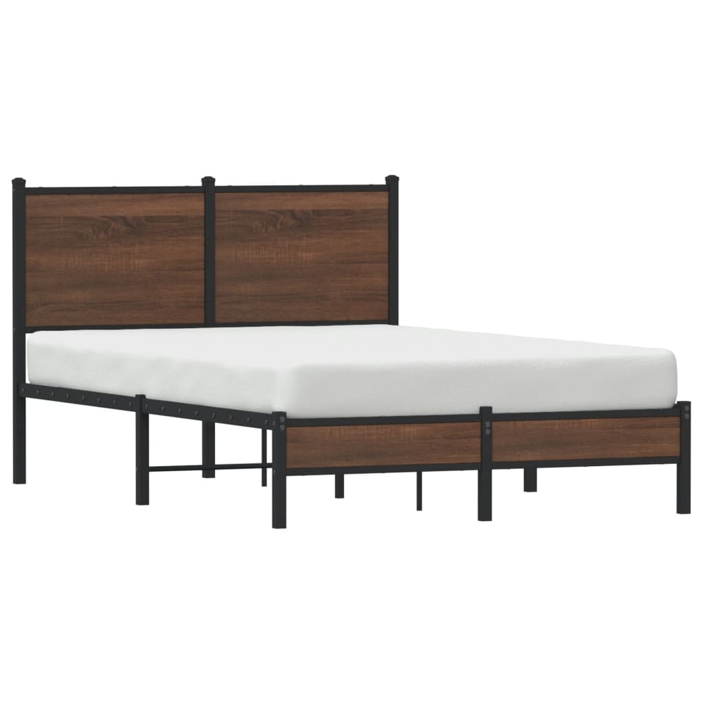 Cadre de lit en métal sans matelas chêne marron 120x200 cm - XIOS