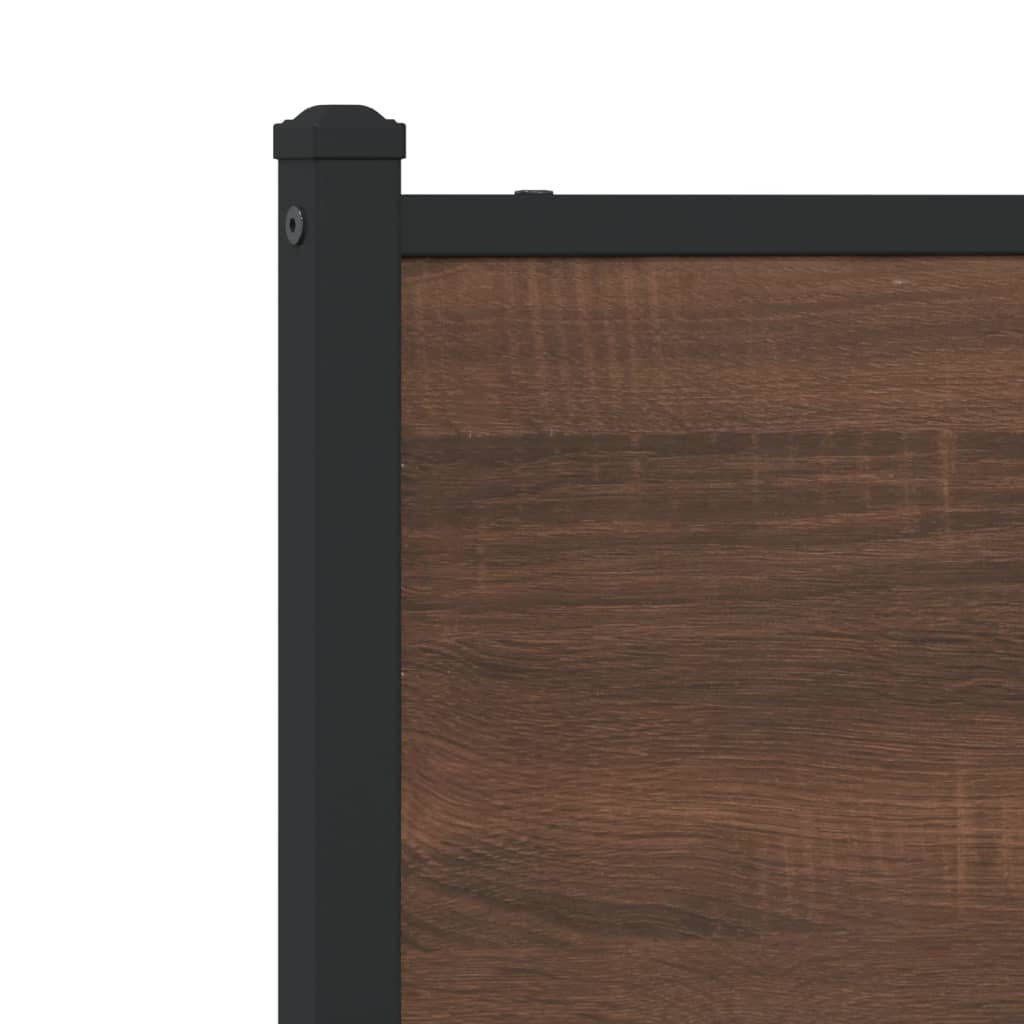 Cadre de lit en métal sans matelas chêne marron 160x200 cm - XIOS