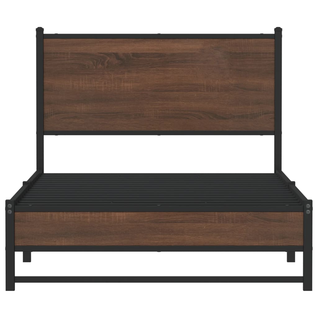 Cadre de lit en métal sans matelas chêne marron 100x200 cm - XIOS