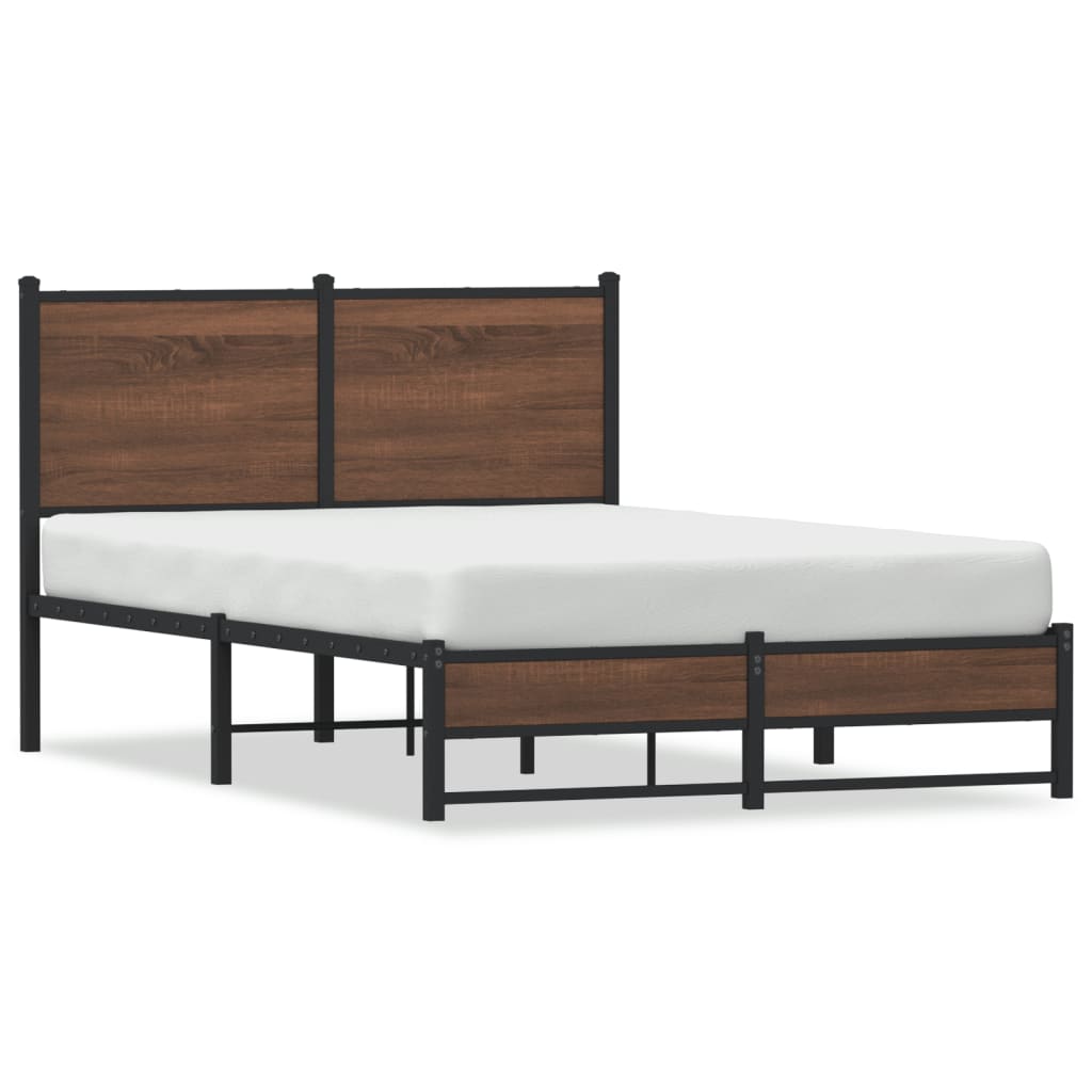 Cadre de lit en métal sans matelas chêne marron 120x190 cm - XIOS