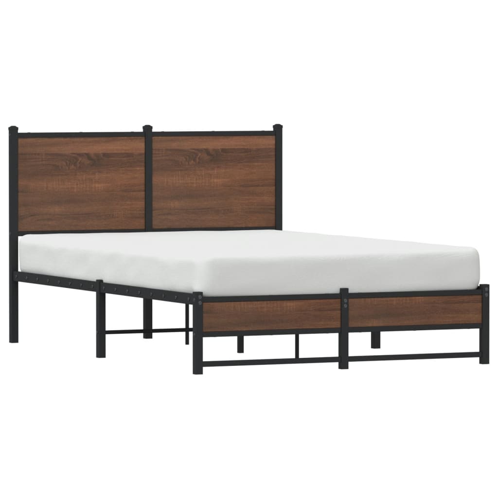 Cadre de lit en métal sans matelas chêne marron 120x200 cm - XIOS