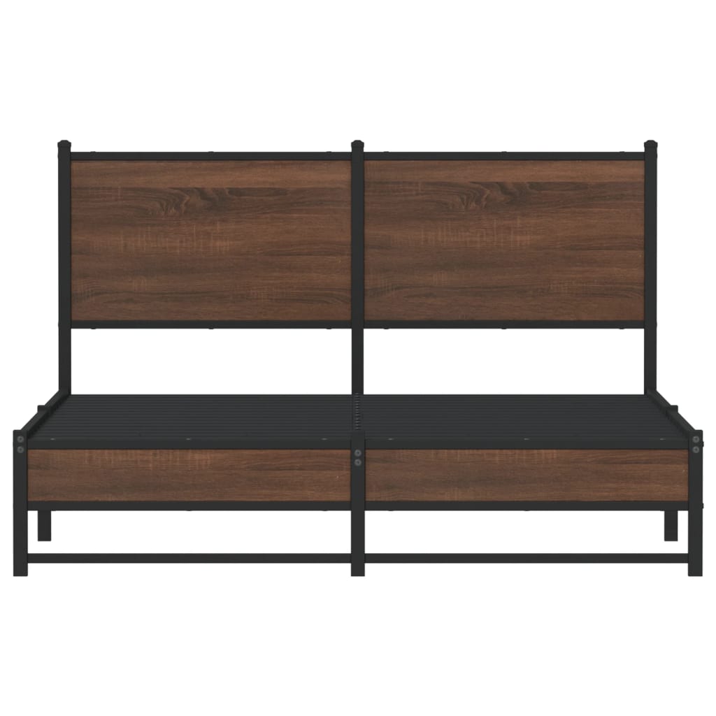 Cadre de lit en métal sans matelas chêne marron 140x190 cm - XIOS