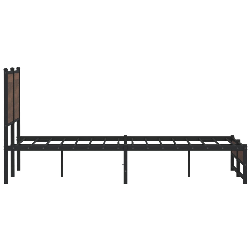 Cadre de lit en métal sans matelas chêne marron 150x200 cm - XIOS