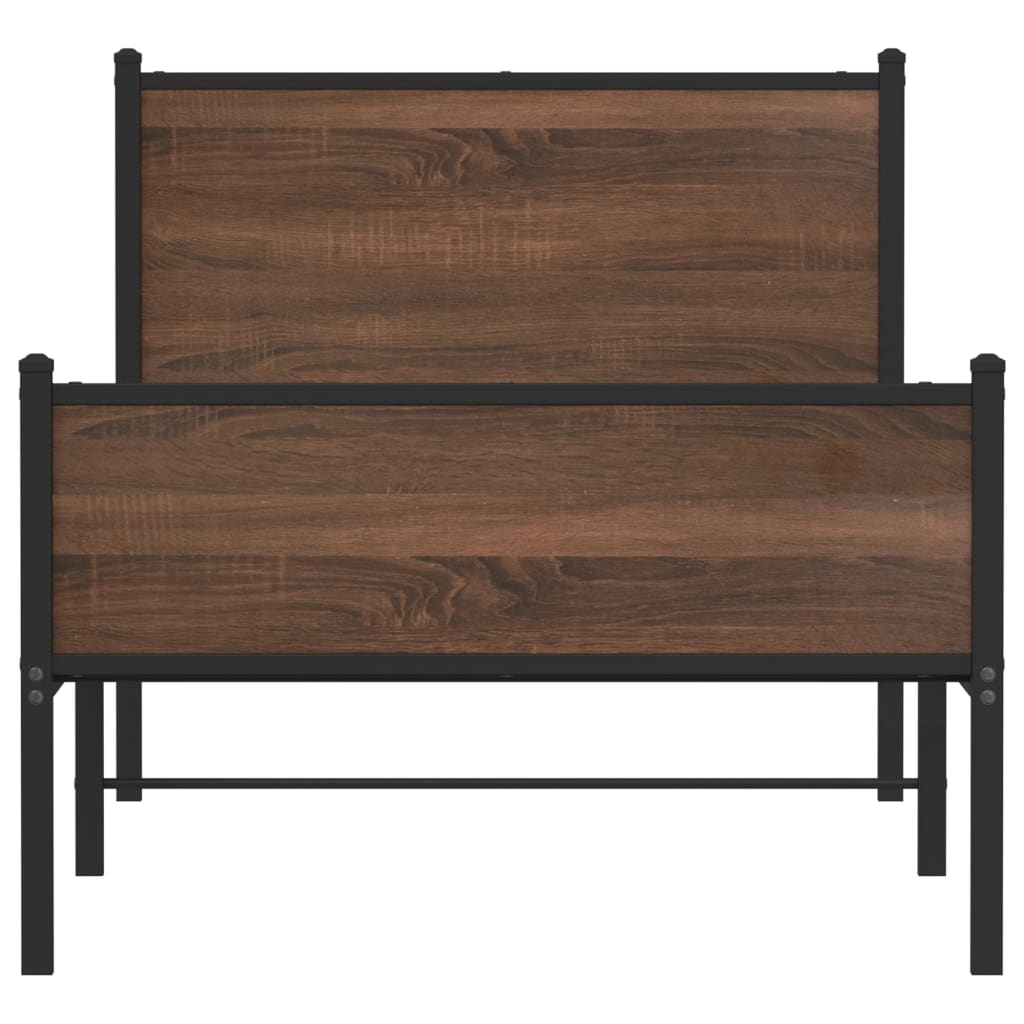 Cadre de lit en métal sans matelas chêne marron 80x200 cm - XIOS