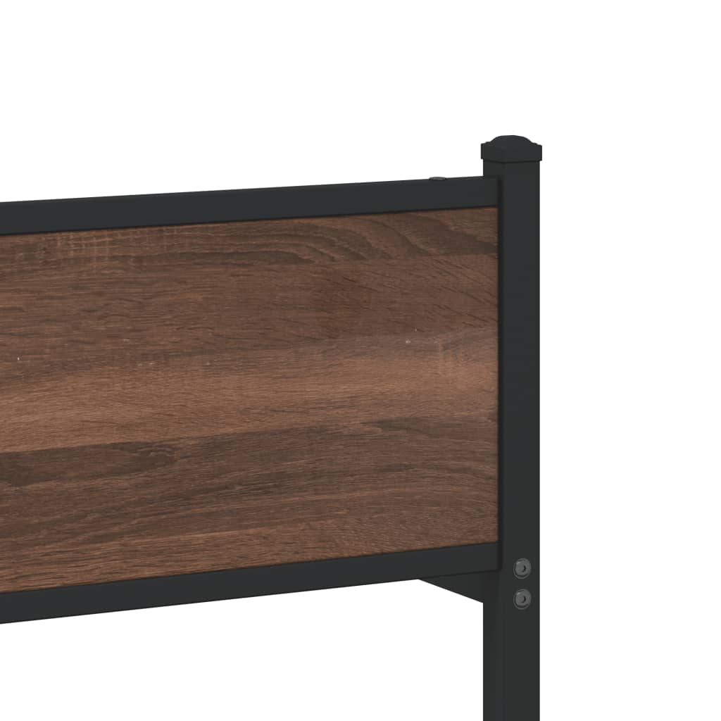 Cadre de lit en métal sans matelas chêne marron 80x200 cm - XIOS