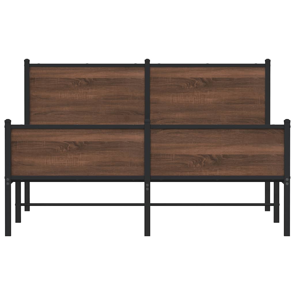 Cadre de lit en métal sans matelas chêne marron 137x190 cm - XIOS