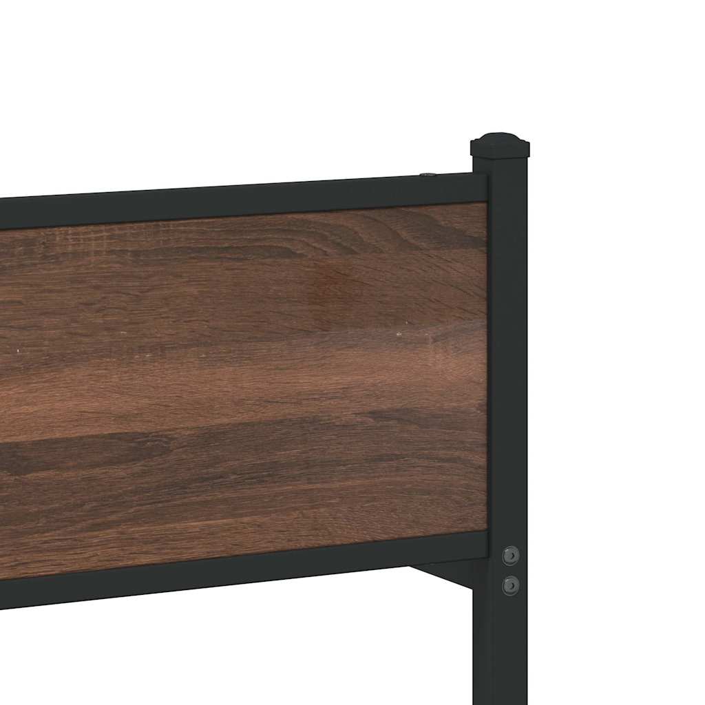 Cadre de lit en métal sans matelas chêne marron 137x190 cm - XIOS