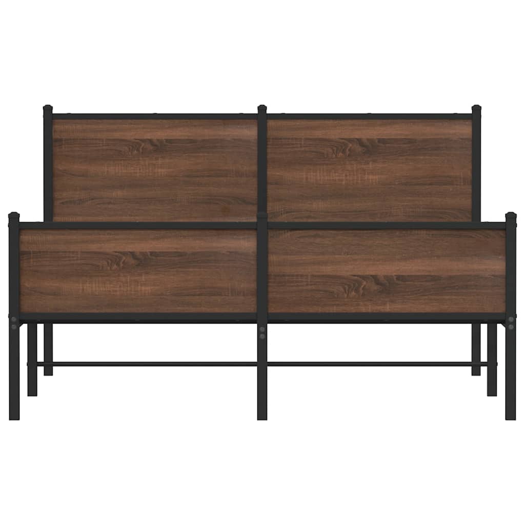 Cadre de lit en métal sans matelas chêne marron 140x190 cm - XIOS