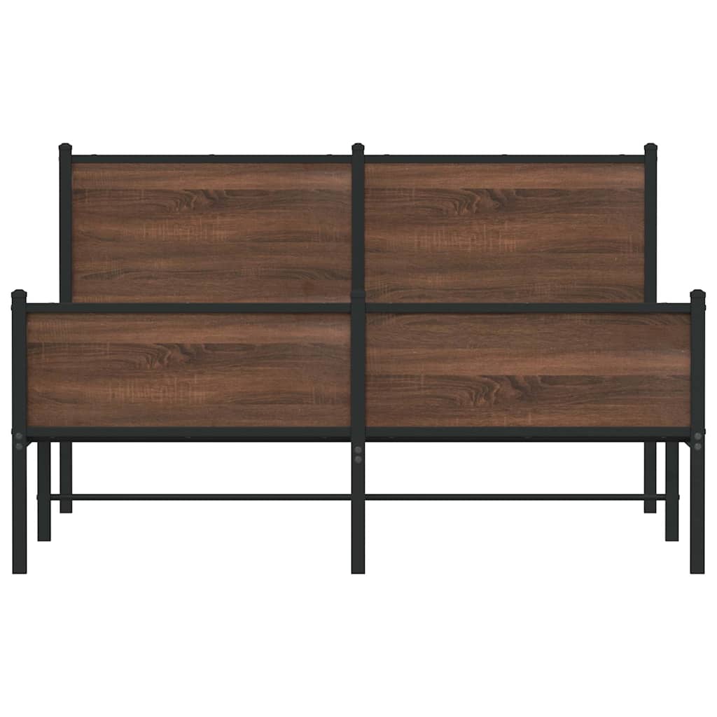 Cadre de lit en métal sans matelas chêne marron 140x200 cm - XIOS