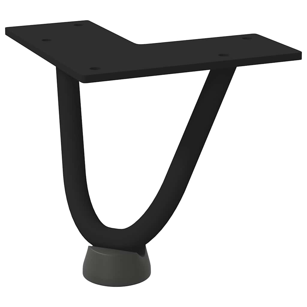 Pieds en épingle à cheveux pour table basse 4 pièces Noir 10 cm Acier massif - XIOS