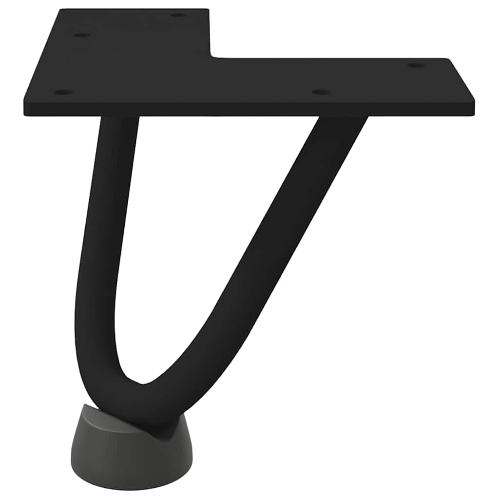 Pieds en épingle à cheveux pour table basse 4 pièces Noir 10 cm Acier massif - XIOS