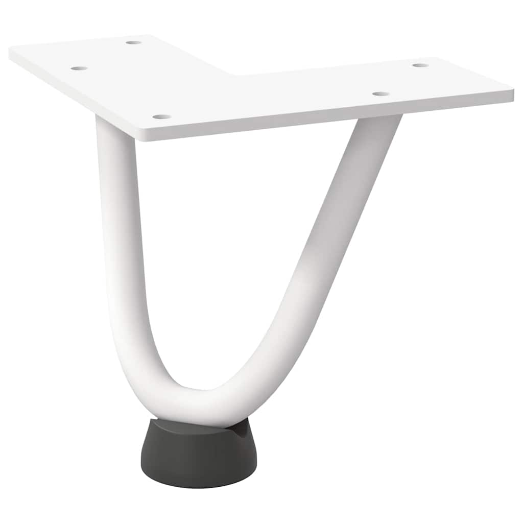 Pieds en épingle à cheveux pour table basse 4 pièces Blanc 10 cm Acier massif - XIOS