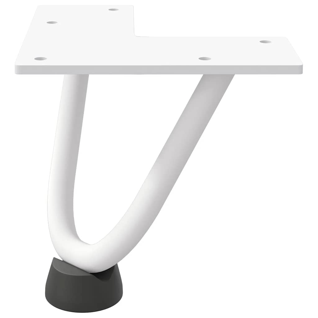 Pieds en épingle à cheveux pour table basse 4 pièces Blanc 10 cm Acier massif - XIOS