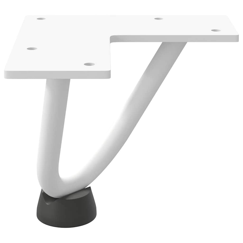 Pieds en épingle à cheveux pour table basse 4 pièces Blanc 10 cm Acier massif - XIOS