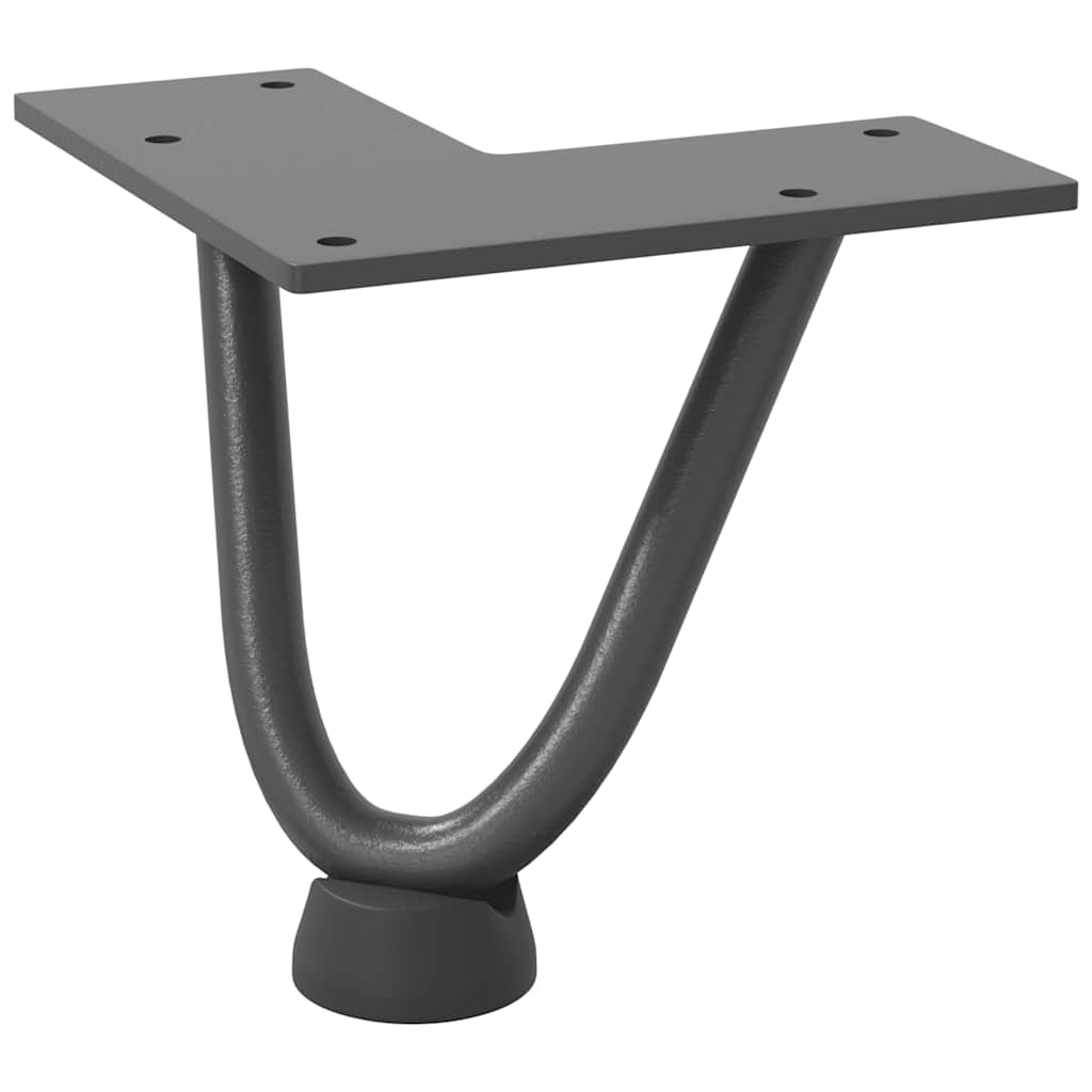 Pieds en épingle à cheveux pour table basse 4 pièces Anthracite 10 cm Acier massif - XIOS