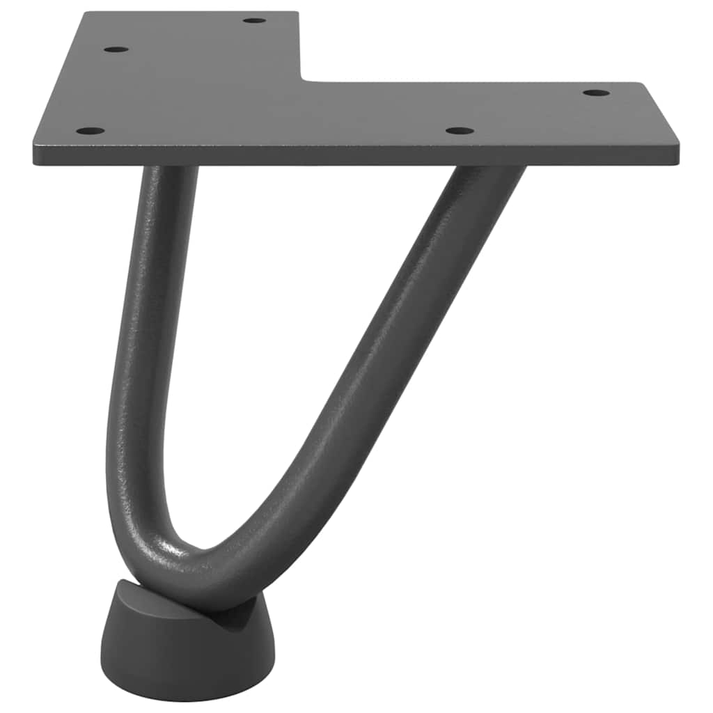 Pieds en épingle à cheveux pour table basse 4 pièces Anthracite 10 cm Acier massif - XIOS