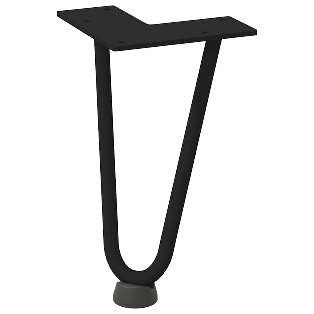 Pieds en épingle à cheveux pour table basse 4 pièces Noir 20 cm Acier massif - XIOS