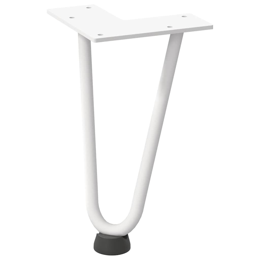 Pieds en épingle à cheveux pour table basse 4 pièces Blanc 20 cm Acier massif - XIOS