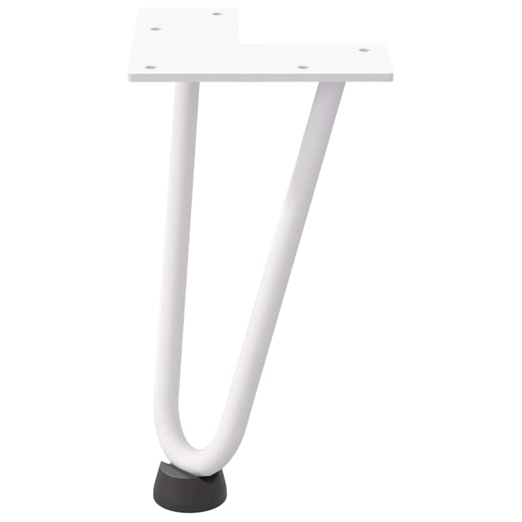 Pieds en épingle à cheveux pour table basse 4 pièces Blanc 20 cm Acier massif - XIOS