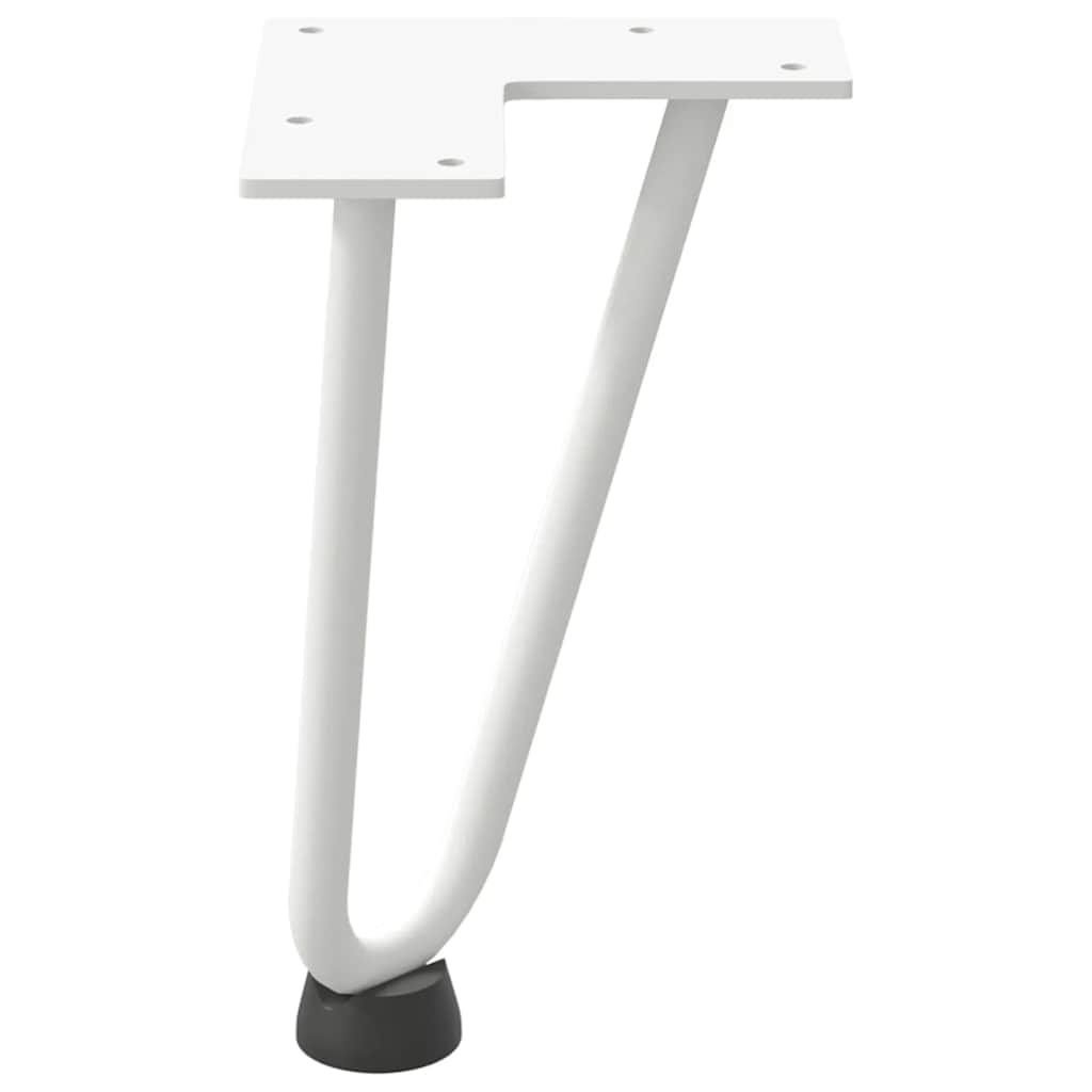 Pieds en épingle à cheveux pour table basse 4 pièces Blanc 20 cm Acier massif - XIOS